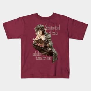 Too Fond Of Books - Louisa May Alcott Kids T-Shirt